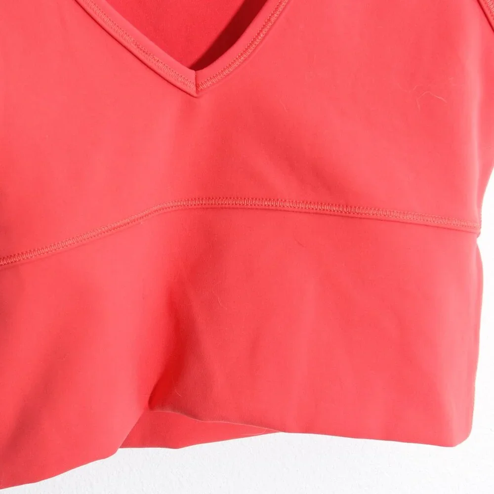 Lululemon Power Pivot Tank Top *Everlux Carnation Red Reversible V-Neck Crop 6
